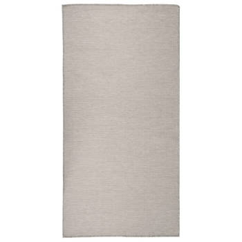 vidaXL Buitenkleed platgeweven 100x200 cm taupe