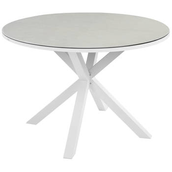 Beliani MALETTO - Ronde tafel-Wit-Aluminium
