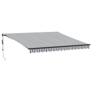 vidaXL Luifel automatisch uittrekbaar 450x300 cm antracietkleur en wit