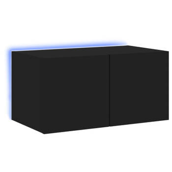 vidaXL Tv-wandmeubel met LED-verlichting 60x35x31 cm zwart