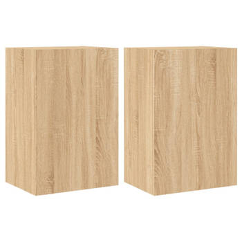 vidaXL Tv-wandmeubels 2 st 40,5x30x60 cm hout sonoma eikenkleurig