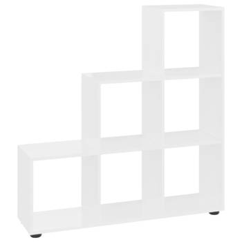 vidaXL Boekenkast trapvormig 107 cm bewerkt hout hoogglans wit