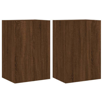 vidaXL Tv-wandmeubels 2 st 40,5x30x60 cm bewerkt hout bruineikenkleur