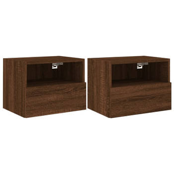 vidaXL Tv-wandmeubels 2 st 40x30x30 cm bewerkt hout bruin eikenkleur