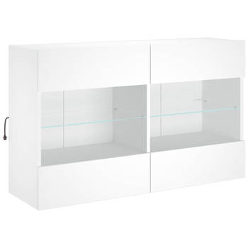 vidaXL Tv-wandmeubel met LED-verlichting 98,5x30x60,5 cm wit