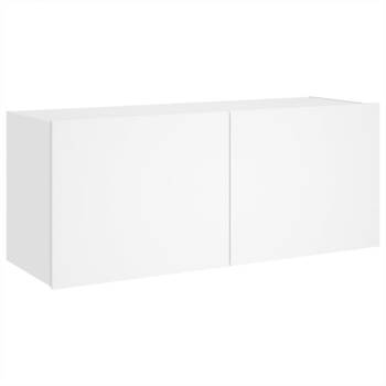 vidaXL Tv-wandmeubel met LED-verlichting 100x35x41 cm wit