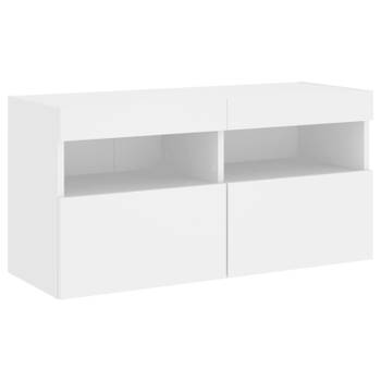 vidaXL Tv-wandmeubel met LED-verlichting 80x30x40 cm wit