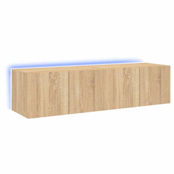 vidaXL Tv-wandmeubelen met LED 2 st 60x35x31 cm sonoma eikenkleurig