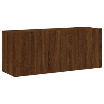 vidaXL Tv-meubel wandgemonteerd 100x30x41 cm bruin eikenkleur