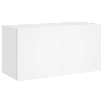 vidaXL Tv-wandmeubel met LED-verlichting 80x35x41 cm wit