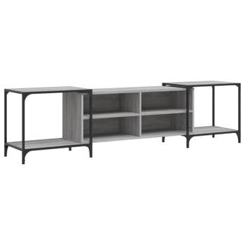 vidaXL Tv-meubel 203x37x50 cm bewerkt hout grijs sonoma eikenkleurig