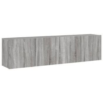 vidaXL Tv-meubels 2 st wandgemonteerd 80x30x41 cm grijs sonoma eiken