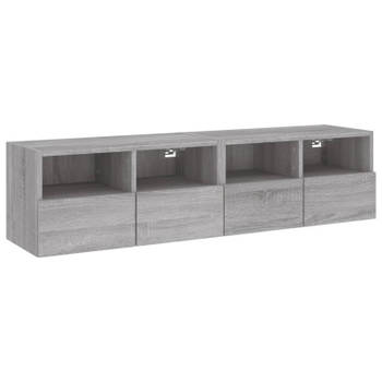 vidaXL Tv-wandmeubels 2 st 60x30x30 cm bewerkt hout grijs sonoma eiken