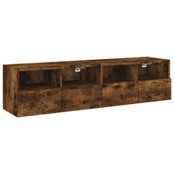 vidaXL Tv-wandmeubels 2 st 60x30x30 cm bewerkt hout gerookt eikenkleur