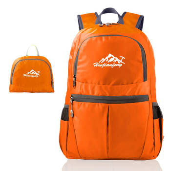 Intirilife opvouwbare rugzak, ultralicht, oranje, 36 liter, uniseks, waterdicht, outdoor dagrugzak voor kamperen wandele
