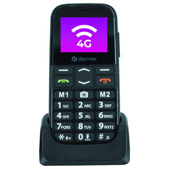 Denver Senioren Mobiele Telefoon 4G - Grote Toetsen - SOS knop - GSM - Simlockvrij - Bluetooth - BAS18600L