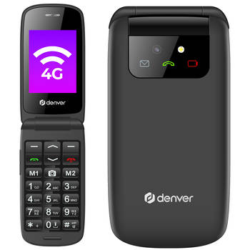 Denver Senioren Mobiele Telefoon 4G - Grote Toetsen - SOS knop - GSM - Simlockvrij - Bluetooth - BAS24600L