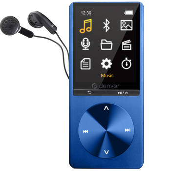Denver MP3 / MP4 Speler - Bluetooth - USB - Shuffle - SD kaart tot 128GB - Incl. Oordopjes - Voice recorder - MP1820BU