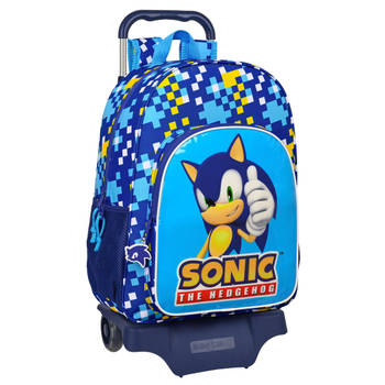 Schoolrugzak met Wielen Sonic Speed Blauw 33 x 42 x 14 cm