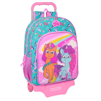 Schoolrugzak met Wielen My Little Pony Magic Roze Turkoois 33 x 42 x 14 cm