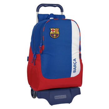 Schoolrugzak met Wielen F.C. Barcelona Blauw Kastanjebruin 32 x 44 x 16 cm