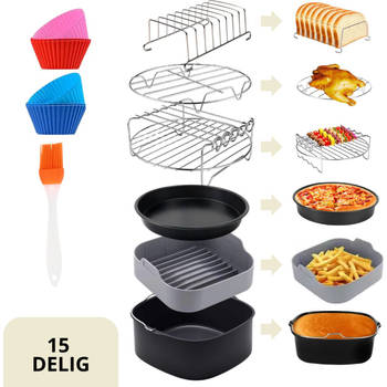 Keukenvrien Accessoires voor heteluchtfriteuse - Airfryer Accessoires - Geschikt voor o.a. XXL airfryer- Complete