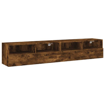 vidaXL Tv-wandmeubels 2 st 80x30x30 cm bewerkt hout gerookt eikenkleur