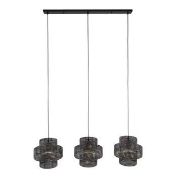 Giga Meubel - Hanglamp Metaal - Zwart/Bruin - 3-Lichts - 135x35x150cm