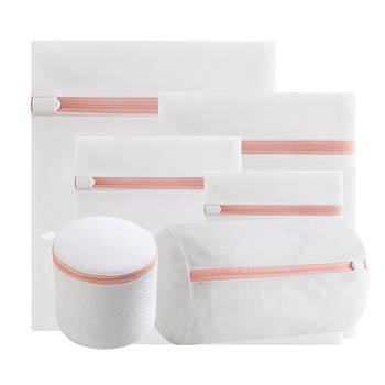 Intirilife set van 6 wasnetten waszakken in verschillende maten, gemaakt van wit polyester - om kwetsbaar wasgoed