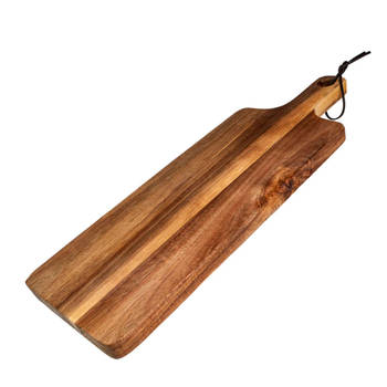 Intirilife houten snijplank - totale afmeting 43 x 15 x 1.8 cm - snijgebied 33 x 15 cm - keukenplank voor vlees kaas