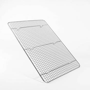 Intirilife multifunctioneel roestvrij stalen koelrek bakrek in zilver met 42 x 29.5 cm formaat koelrooster