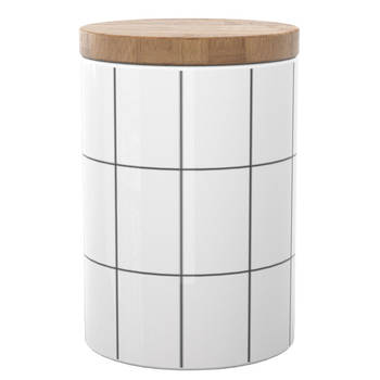 Intirilife keramische voorraadpot met deksel - 10 x 13,5 cm - 700 ml luchtdichte opbergcontainer voor thee, koffie