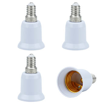 Intirilife e14 naar e27 lampvoet adapter in wit - 4x lampadapter voor het omvormen van e14 naar e27
