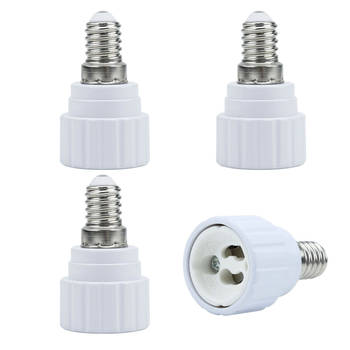 Intirilife e14 naar gu10 lampvoet adapter in wit - 4x lampadapter voor het omformatteren van e14 naar gu10