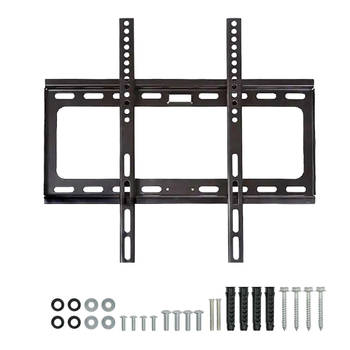 Intirilife stabiele tv-wandbevestiging van zwart roestvrij staal met afmetingen van 45.5 x 42.5 x 1 cm (vesa)