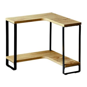 Kesper Keuken aanrecht hoek etagere - 2 niveaus - hout/metaal - organizer - 30 x 30 x 28 cm - Keukenhulphouders