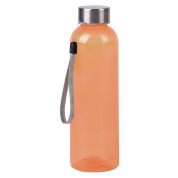 Waterfles / drinkfles / sport bidon Olympic - oranje - kunststof - 500 ml - rvs schroefdop - Drinkflessen