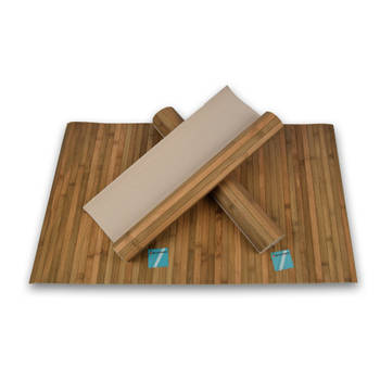 3x Stijlvolle Olive Vloermat - deurmat 80cm x 50cm x 0.5cm Bamboo Materiaal