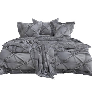 Intirilife dekbedovertrek kussensloop - grey - beddengoed voor slaapkamer en kinderkamer jeugdkamer
