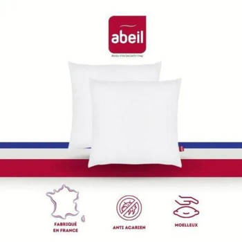 Set van 2 antimijtkussens - 60 x 60 cm - 100% biologisch behandeld katoen - ABEIL