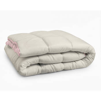 Sleeptime All-in one Omkeerbare Dekbed - Dekbed zonder Overtrek - 240x200 - Creme/Roze