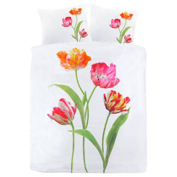 Papillon Dekbedovertrek Katoen Satijn Tulip Wit -200x200/220 cm - Super Zacht