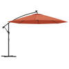 vidaXL Zweefparasol met LED-verlichting 350 cm terracottakleurig