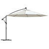 vidaXL Zweefparasol met LED-verlichting en metalen paal 350 cm zand