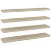 vidaXL Wandschappen zwevend 4 st 120x23,5x3,8 cm MDF eikenkleurig