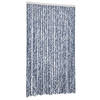 vidaXL Vliegengordijn 118x220 cm chenille blauw en wit