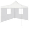 vidaXL Partytent met 2 zijwanden inklapbaar 3x3 m staal wit