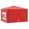 vidaXL Partytent inklapbaar met zijwanden 3x3 m rood