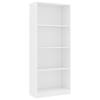 vidaXL Boekenkast met 4 schappen 60x24x142 cm bewerkt hout wit