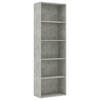 vidaXL Boekenkast met 5 schappen 60x30x189 cm bewerkt hout betongrijs